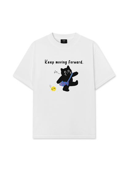 Áo Thun Relaxed Fit Animal Mood Keep Moving Forward