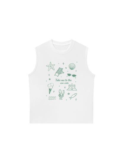 Áo Ba Lỗ Relaxed Fit Take Me To The Sea Side