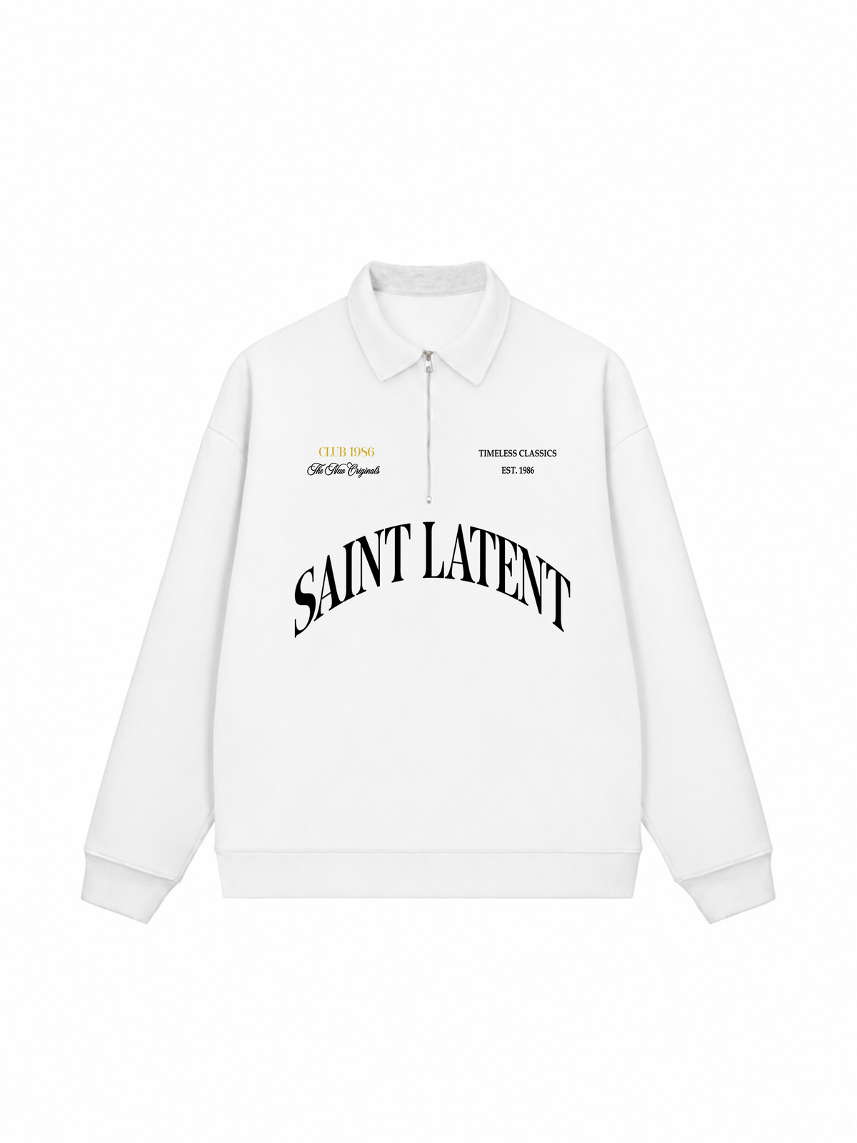 Áo Sweater Polo Nỉ Hai Da  Saint Latent Old Money
