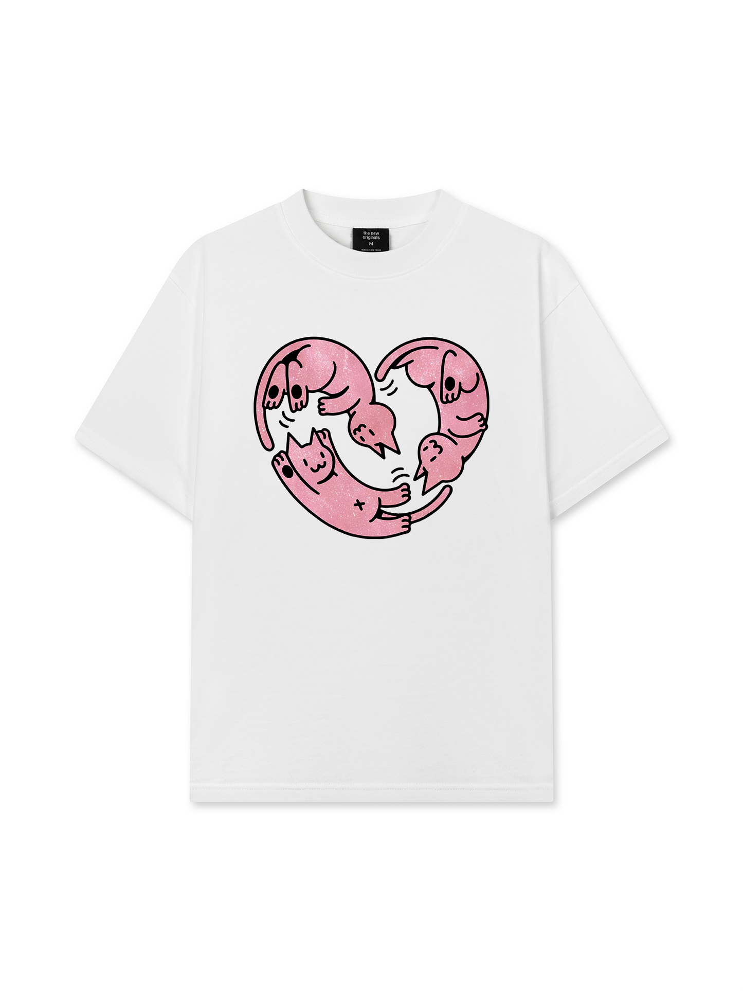 Áo Thun Relaxed Fit Meow Meow Heart
