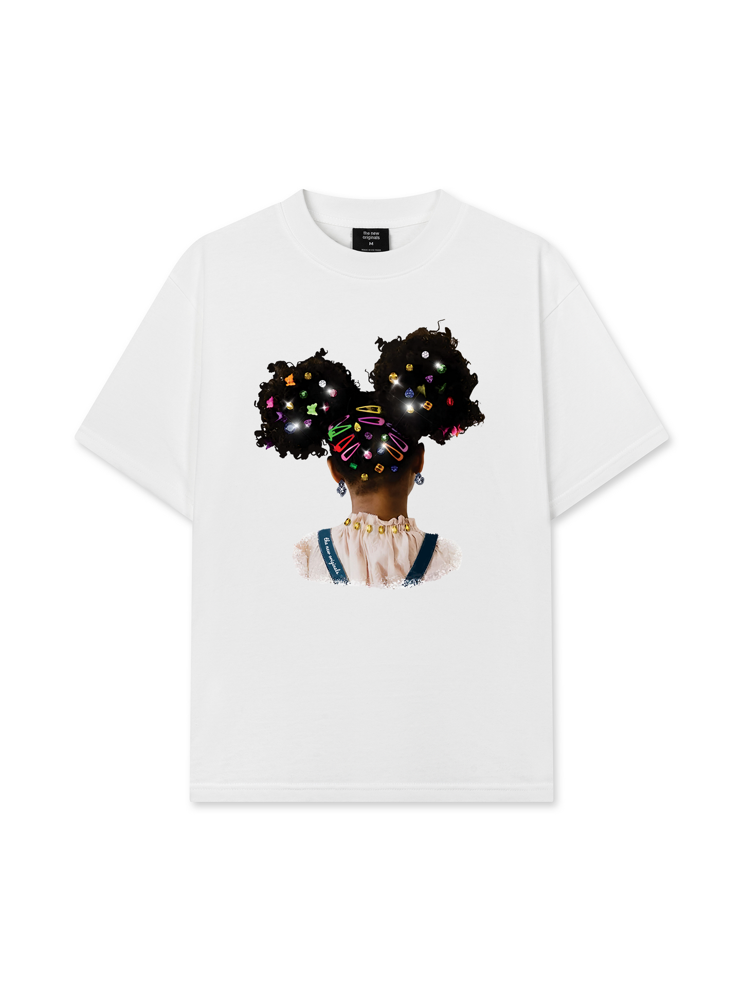 Áo Thun Relaxed Fit Colorful Diamond Hairpin Afro Girl