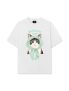 Áo Thun Relaxed Fit Meowy Cat Blue Tiffany Dots