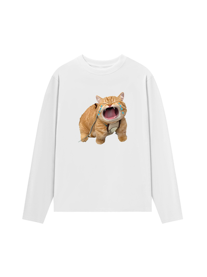 Áo Thun Dài Tay Animal Mood Funny Meow