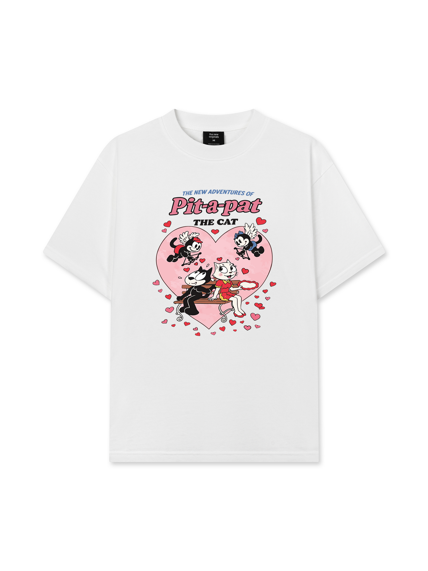 Áo Thun Relaxed Fit Cute Girl Funny Cat Couple