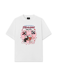 Áo Thun Relaxed Fit Cute Girl Funny Cat Couple