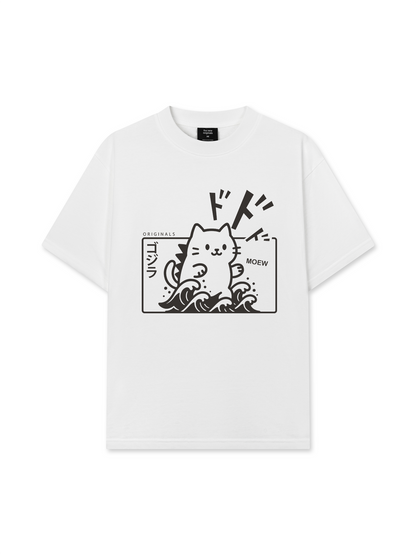 Áo Thun Relaxed Fit Japan Spirit Godzilla Meow