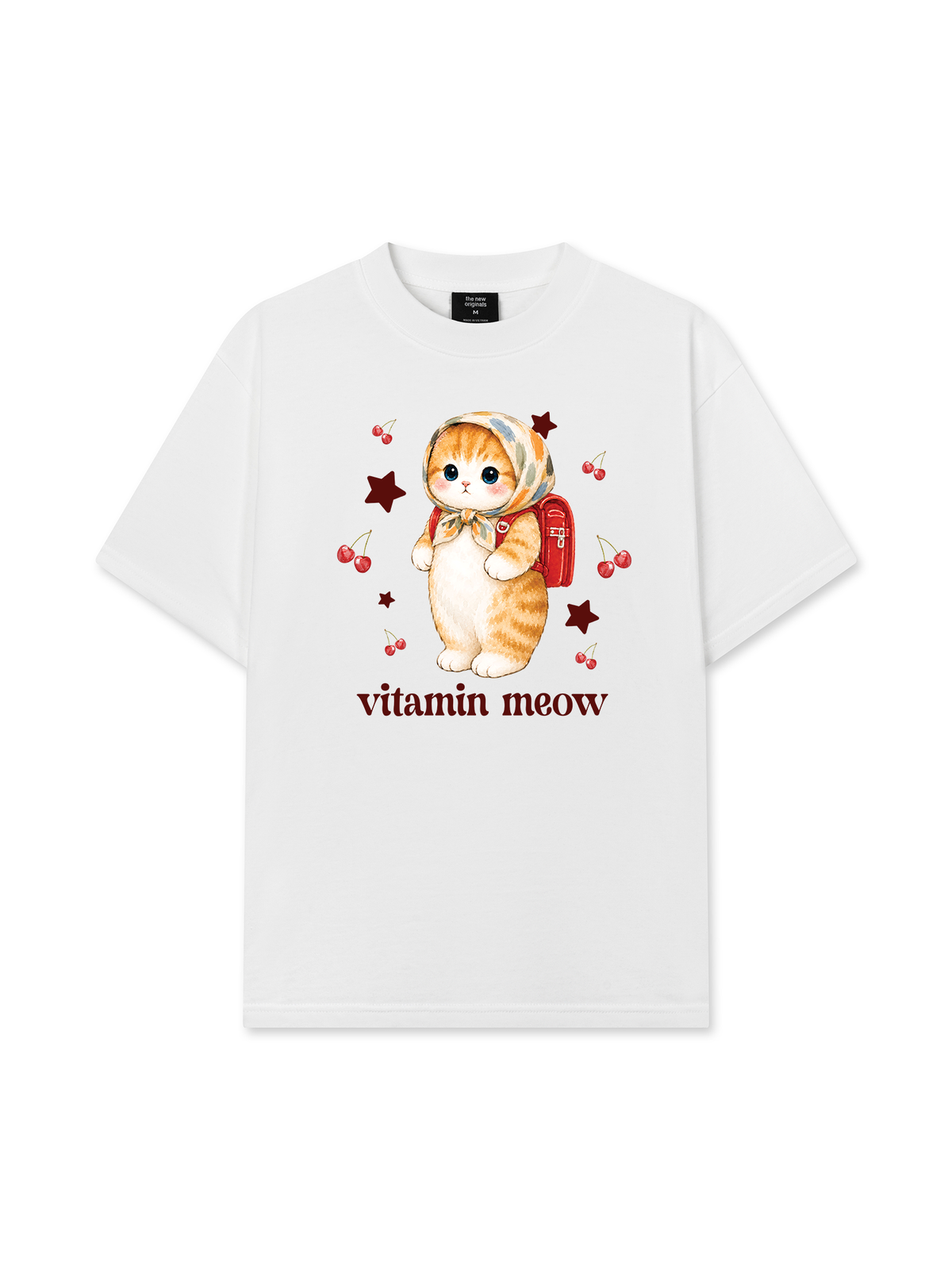 Áo Thun Relaxed Fit Pickleball Girl Meow Vitamin Meow Go School