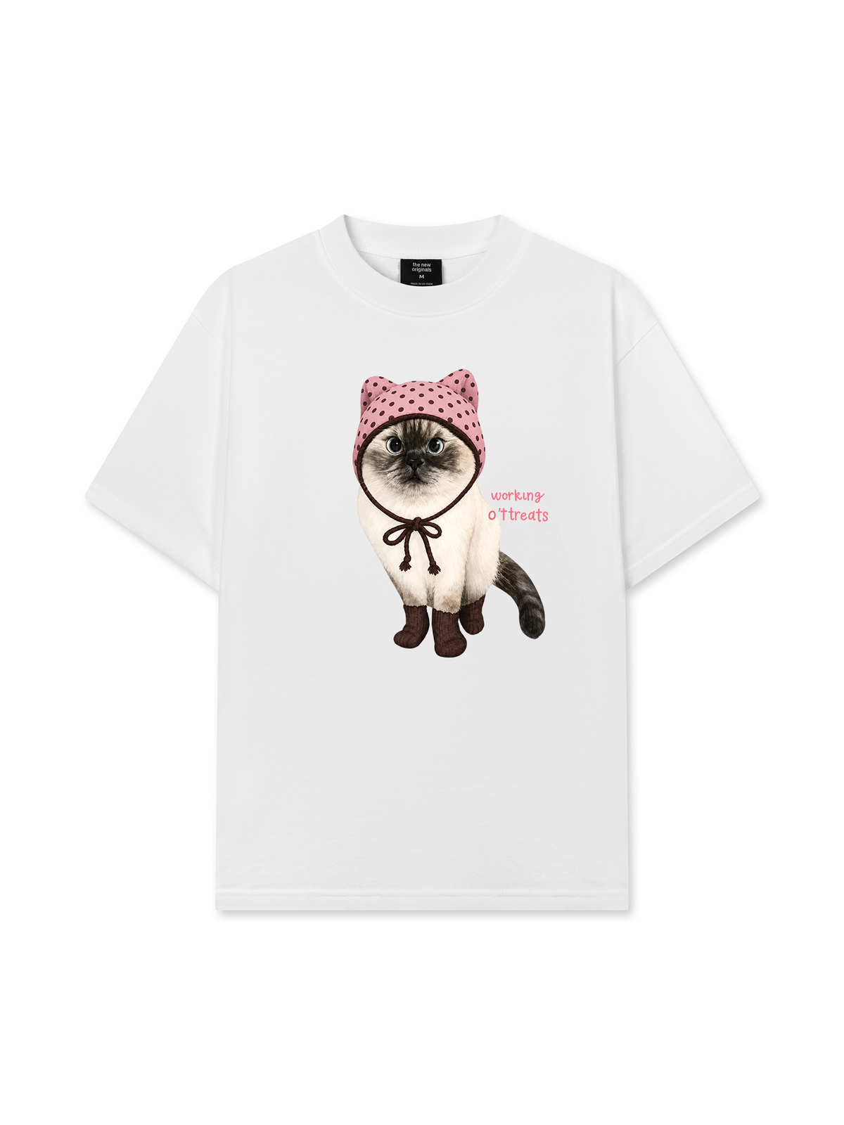 Áo Thun Relaxed Fit Working O'ttreats Pink Meow