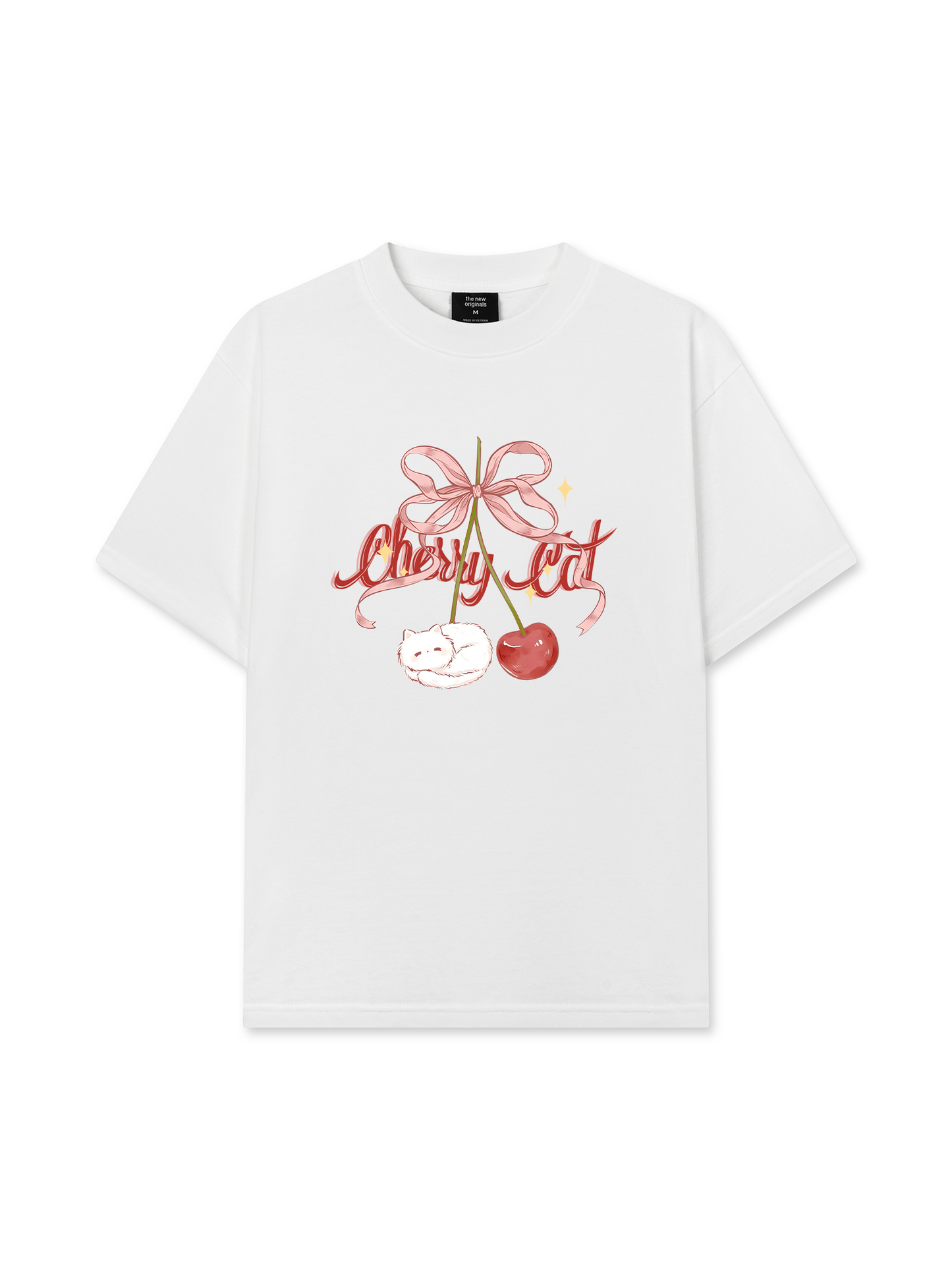 Áo Thun Relaxed Fit Daily Cuties Cherry Cat