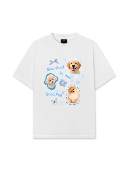 Áo Thun Relaxed Fit Daily Cuties Blue Mood Good Pup