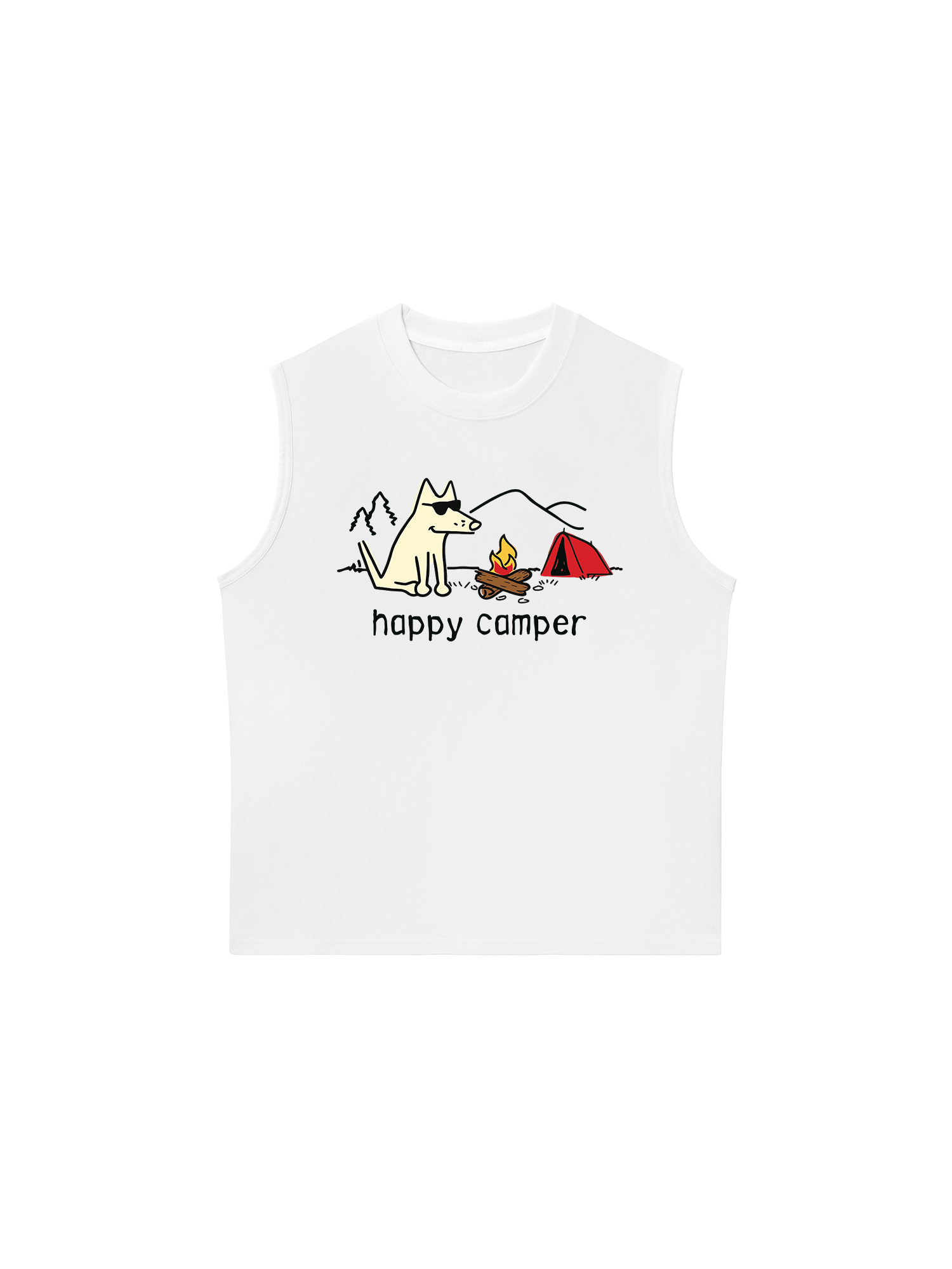 Áo Ba Lỗ Relaxed Fit  Go Outside Happy Camper Dog