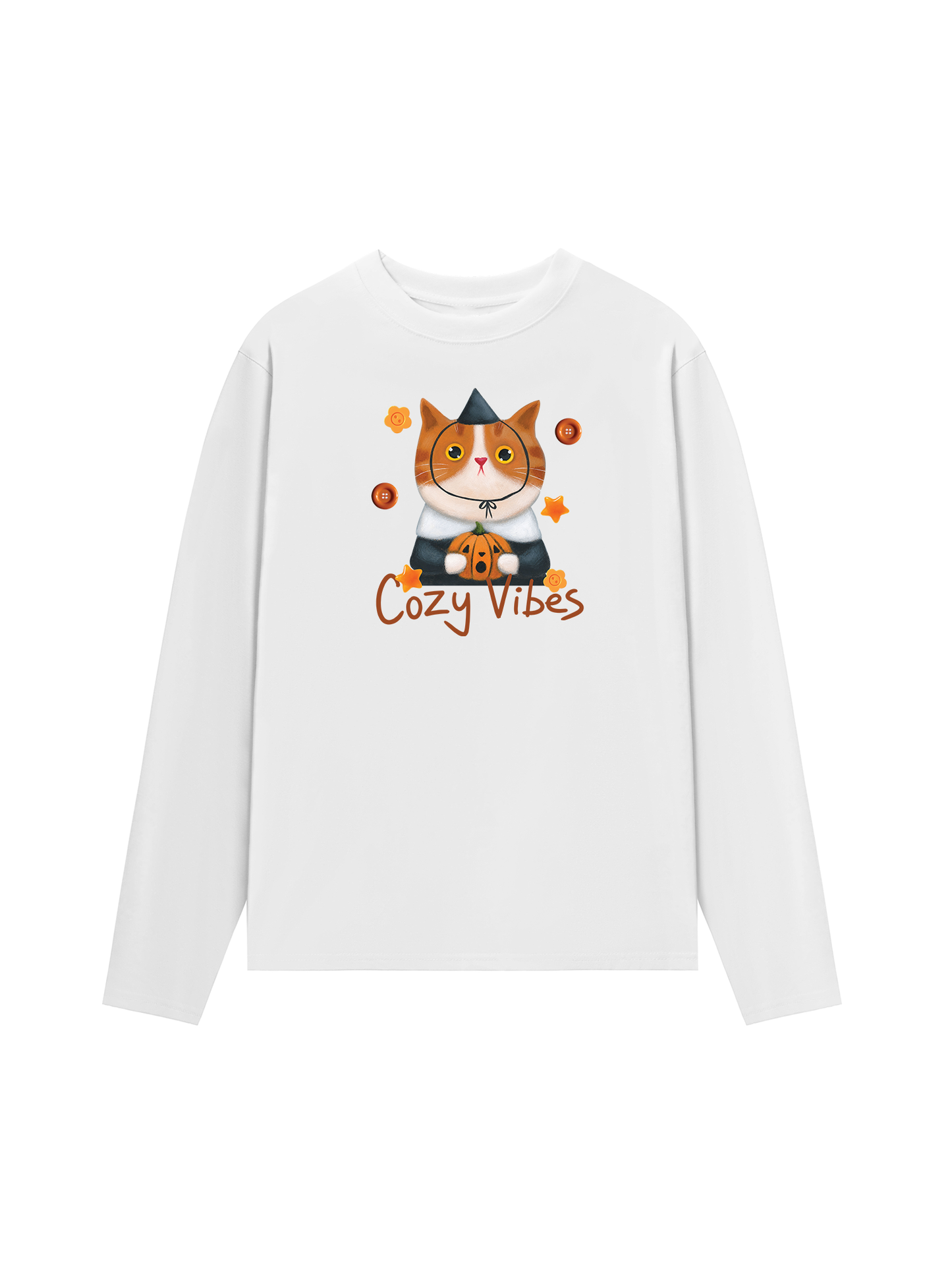 Áo Thun Dài Tay Cozy Vibes Cat