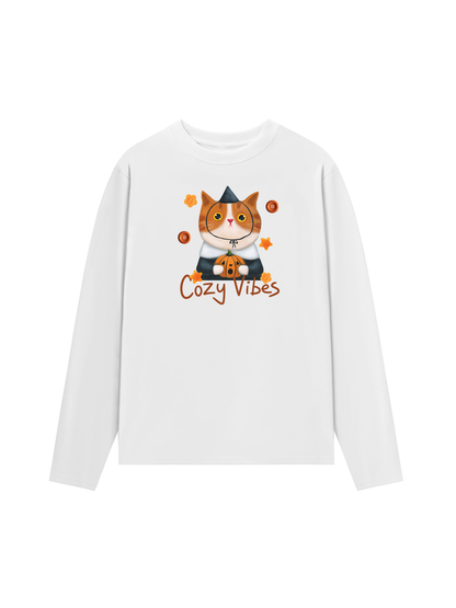 Áo Thun Dài Tay Cozy Vibes Cat