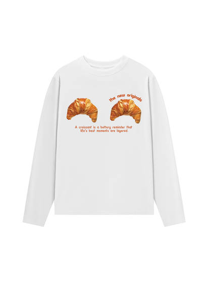 Áo Thun Dài Tay Croissant Quote