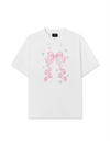 Áo Thun Relaxed Fit Cute Girl Pink Bow Bunny