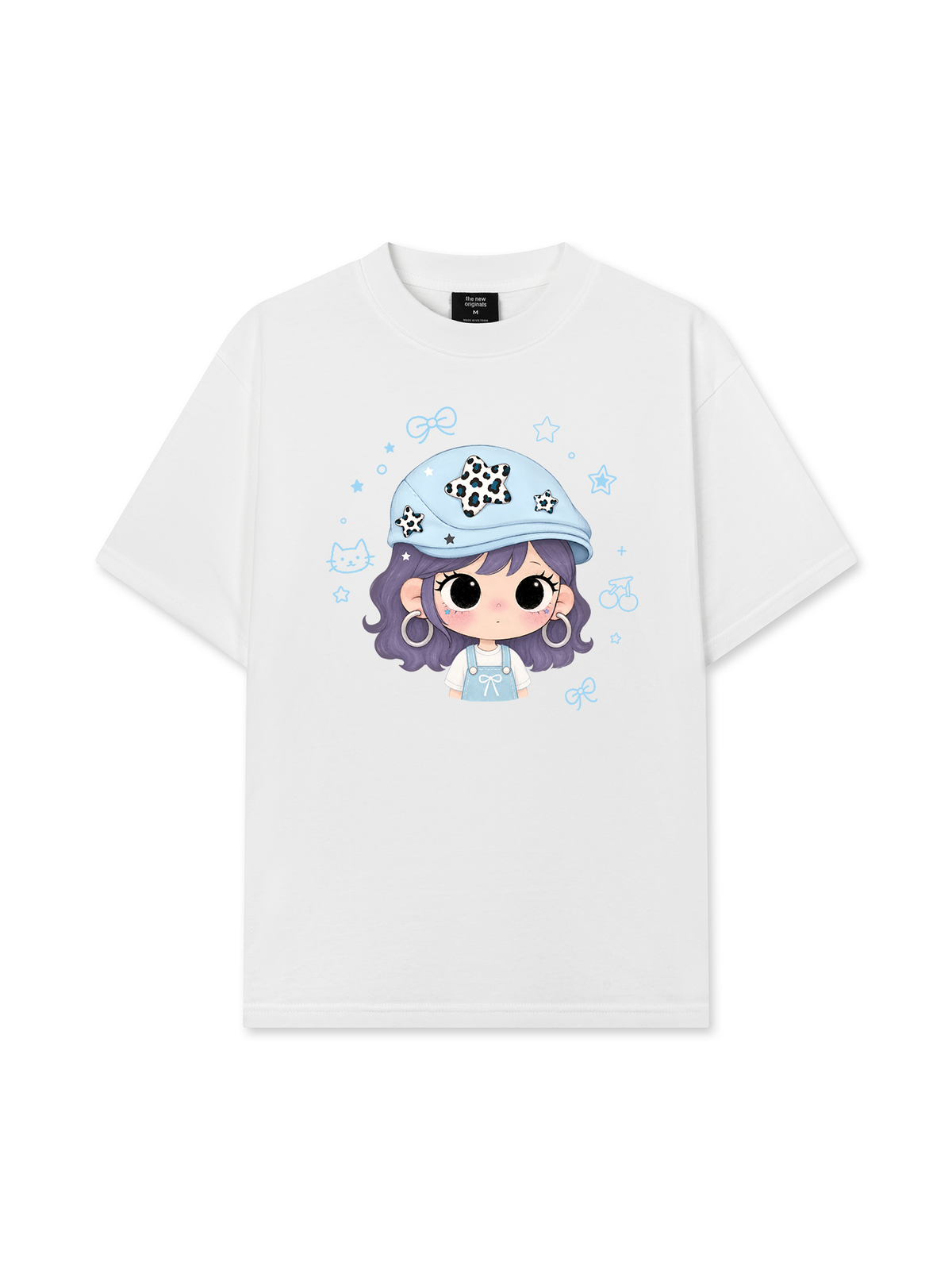 Áo Thun Relaxed Fit Beret Hat Girl