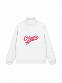 Áo Sweater Polo Nỉ Hai Da Pink Retro Originals Logo