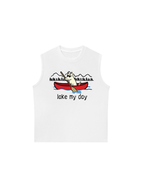 Áo Ba Lỗ Relaxed Fit Go Outside Lake My Day
