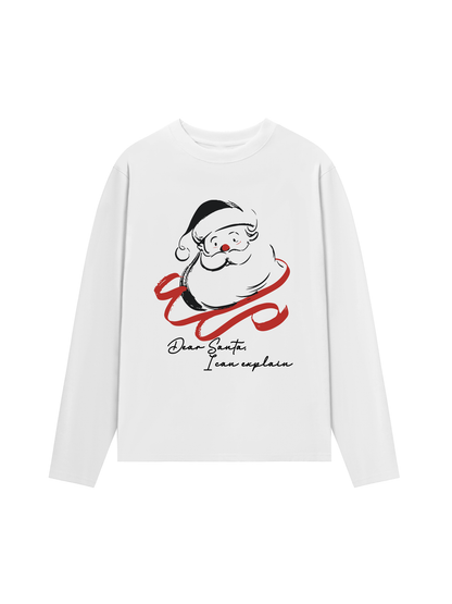 Áo Thun Dài Tay Dear Santa, I Can Explain