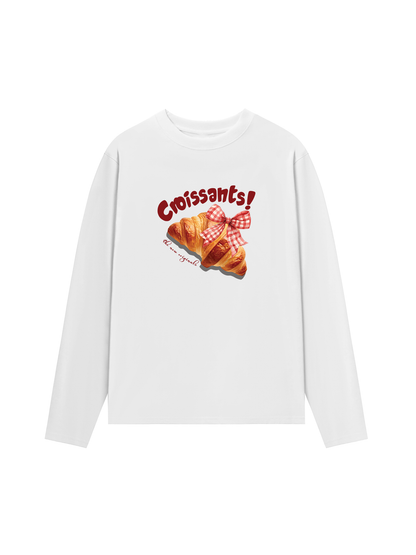 Áo Thun Dài Tay Sweet Pastry Red Bơ Croissant
