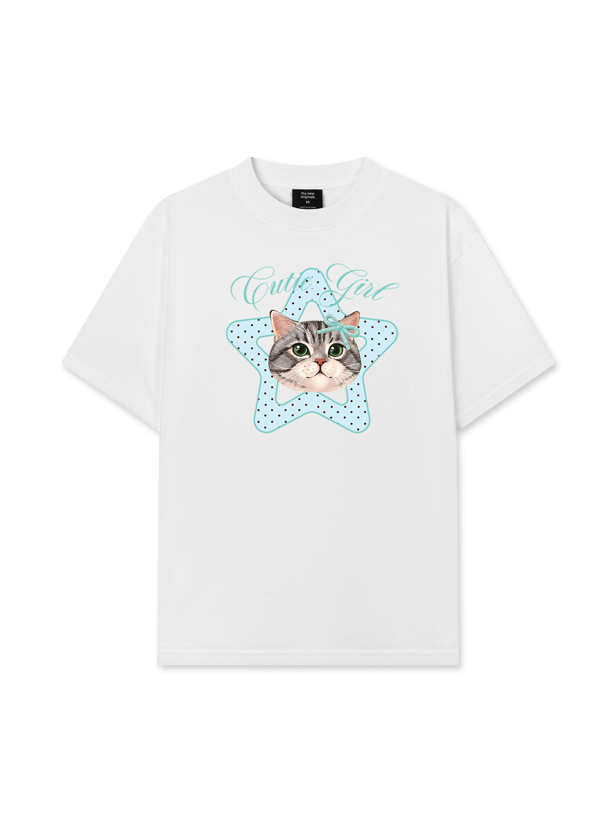 Áo Thun Relaxed Fit Cutie Girl Blue Tiffany