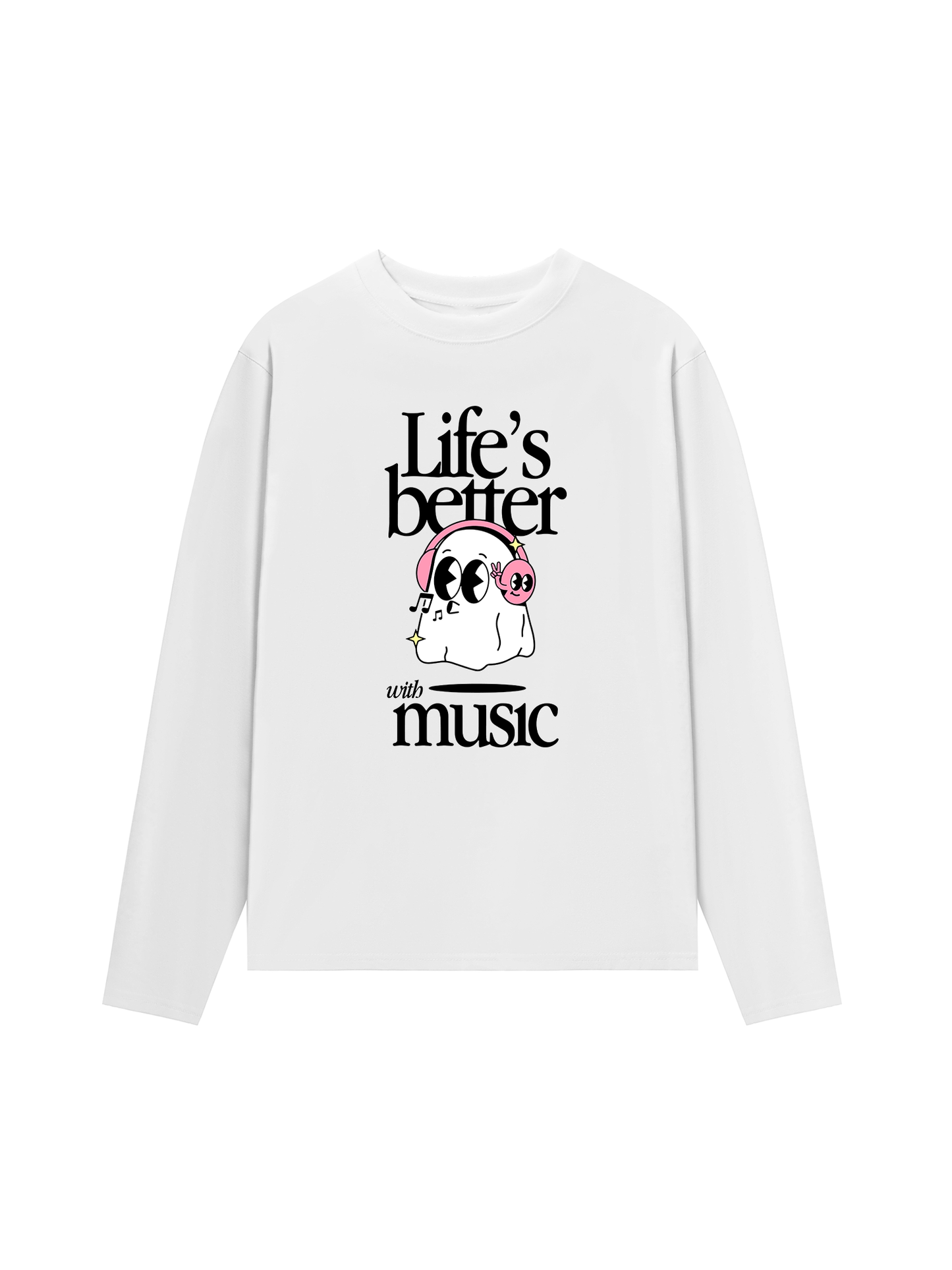 Áo Thun Dài Tay Life_s Better With Music