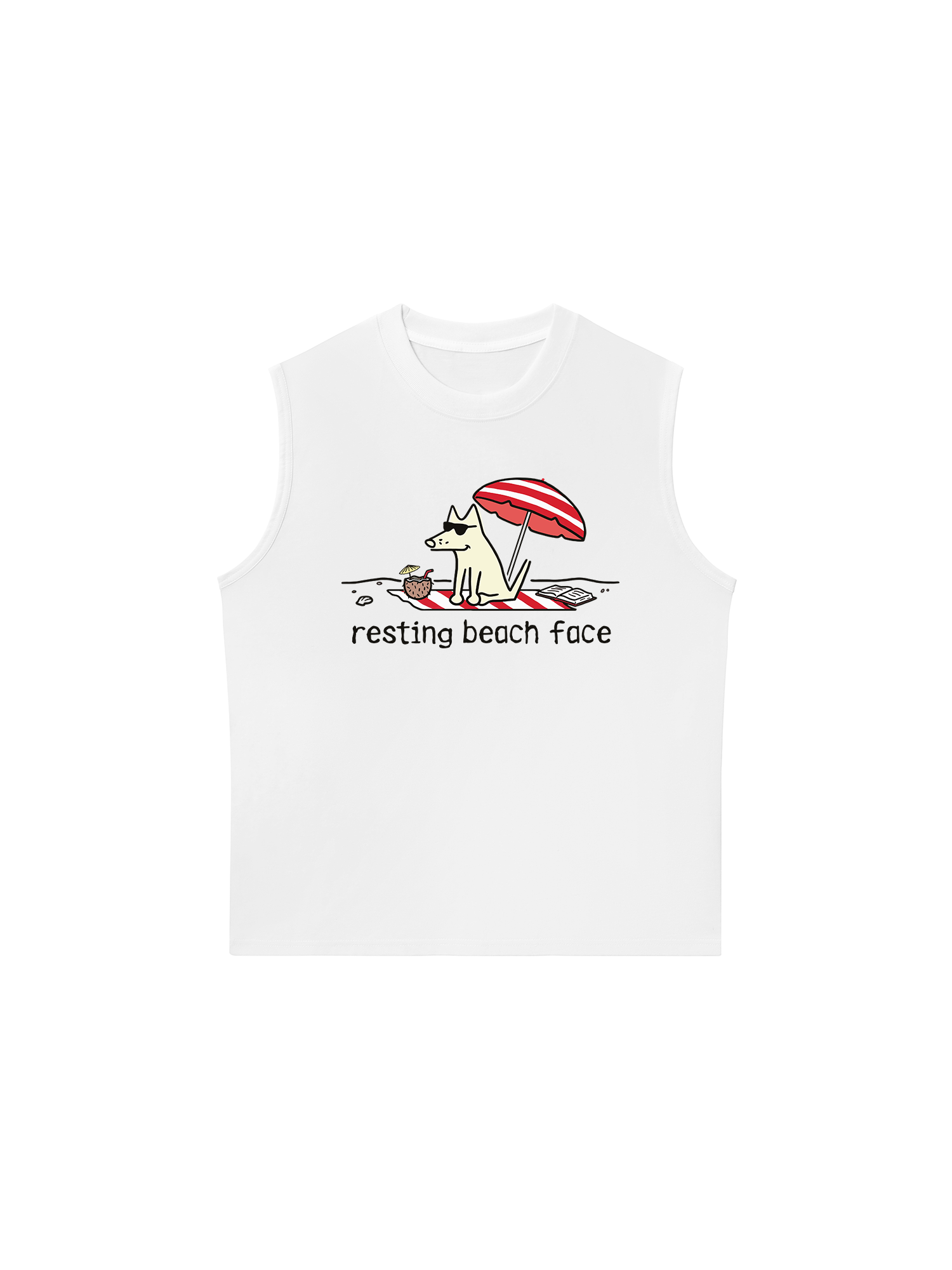 Áo Ba Lỗ Relaxed Fit Go Outside Resting Beach Face