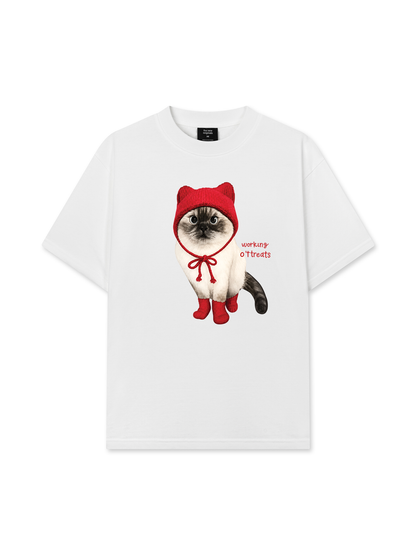 Áo Thun Relaxed Fit Working O'ttreats Red Meow