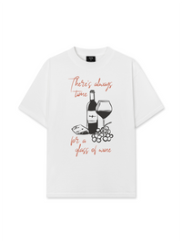 Áo Thun Relaxed Fit There's Always Time For A Glass Of Wine