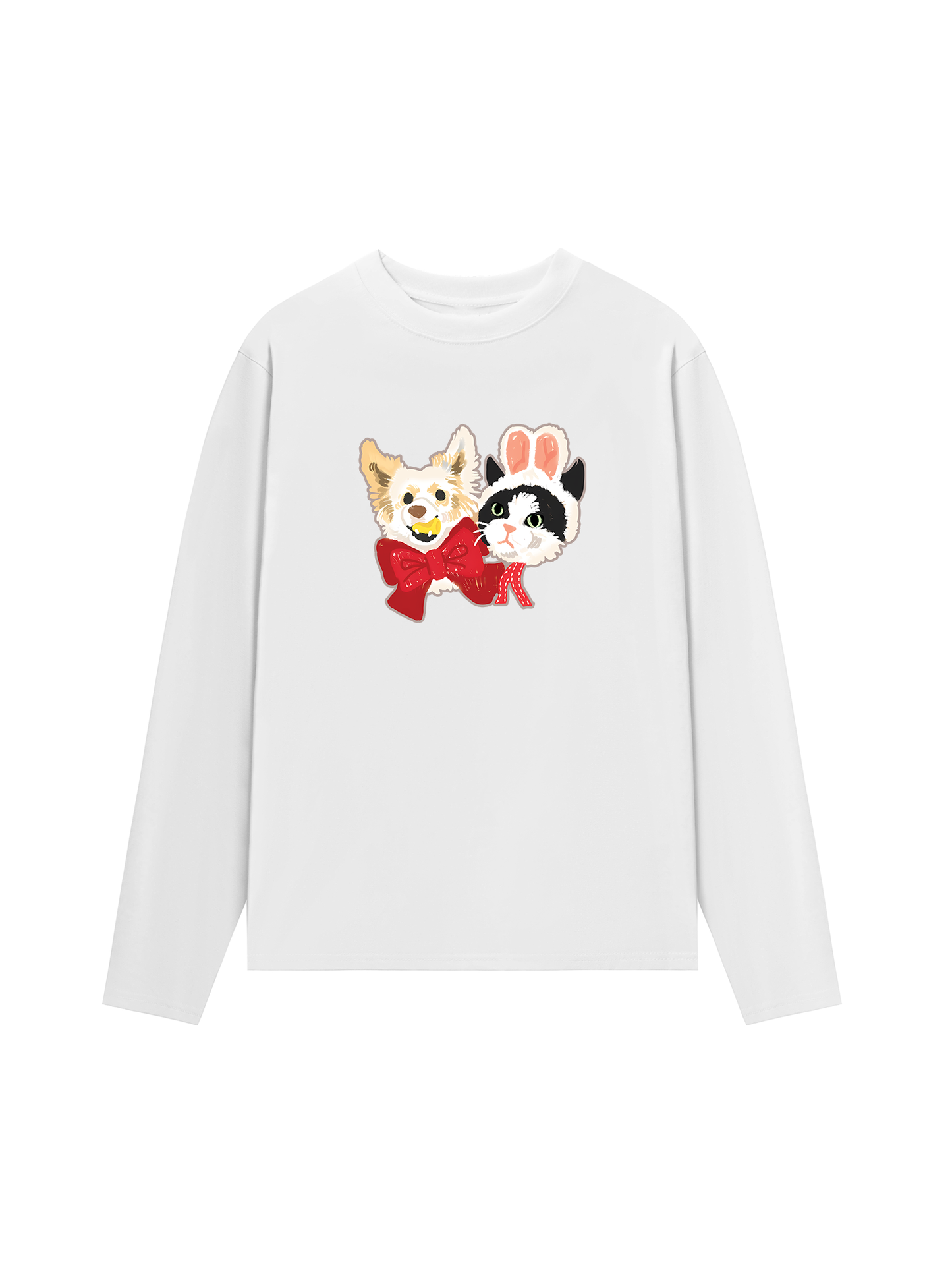 Áo Thun Dài Tay Animal Mood Bestie Puppy And Meow