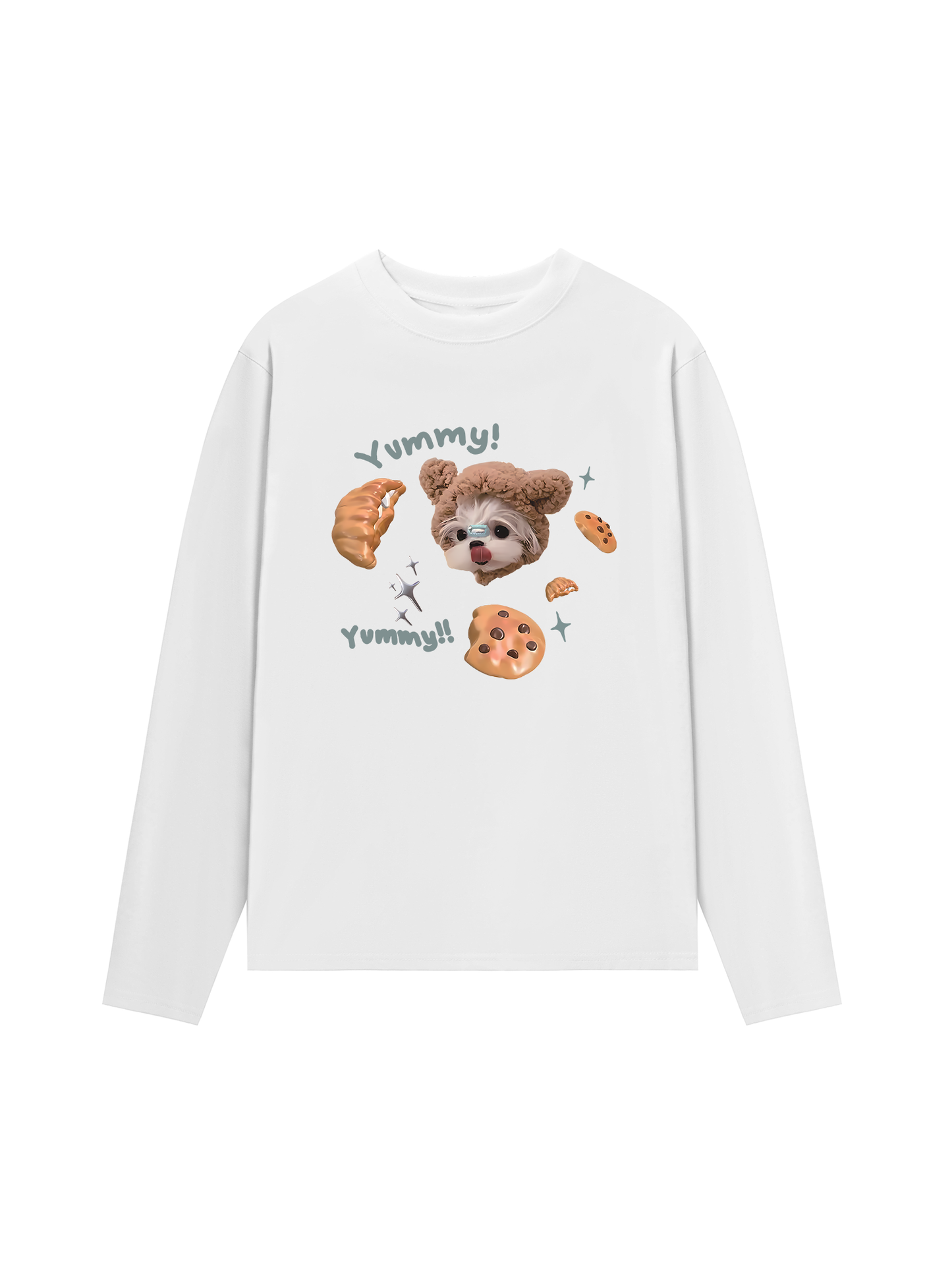 Áo Thun Dài Tay Cute Dog Yummy Cookie