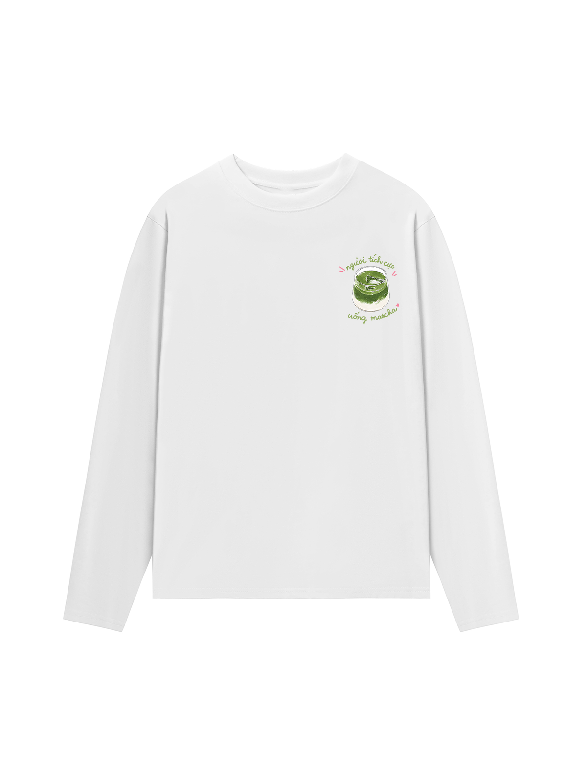 Áo Thun Dài Tay Người Tích Cực Uống Matcha