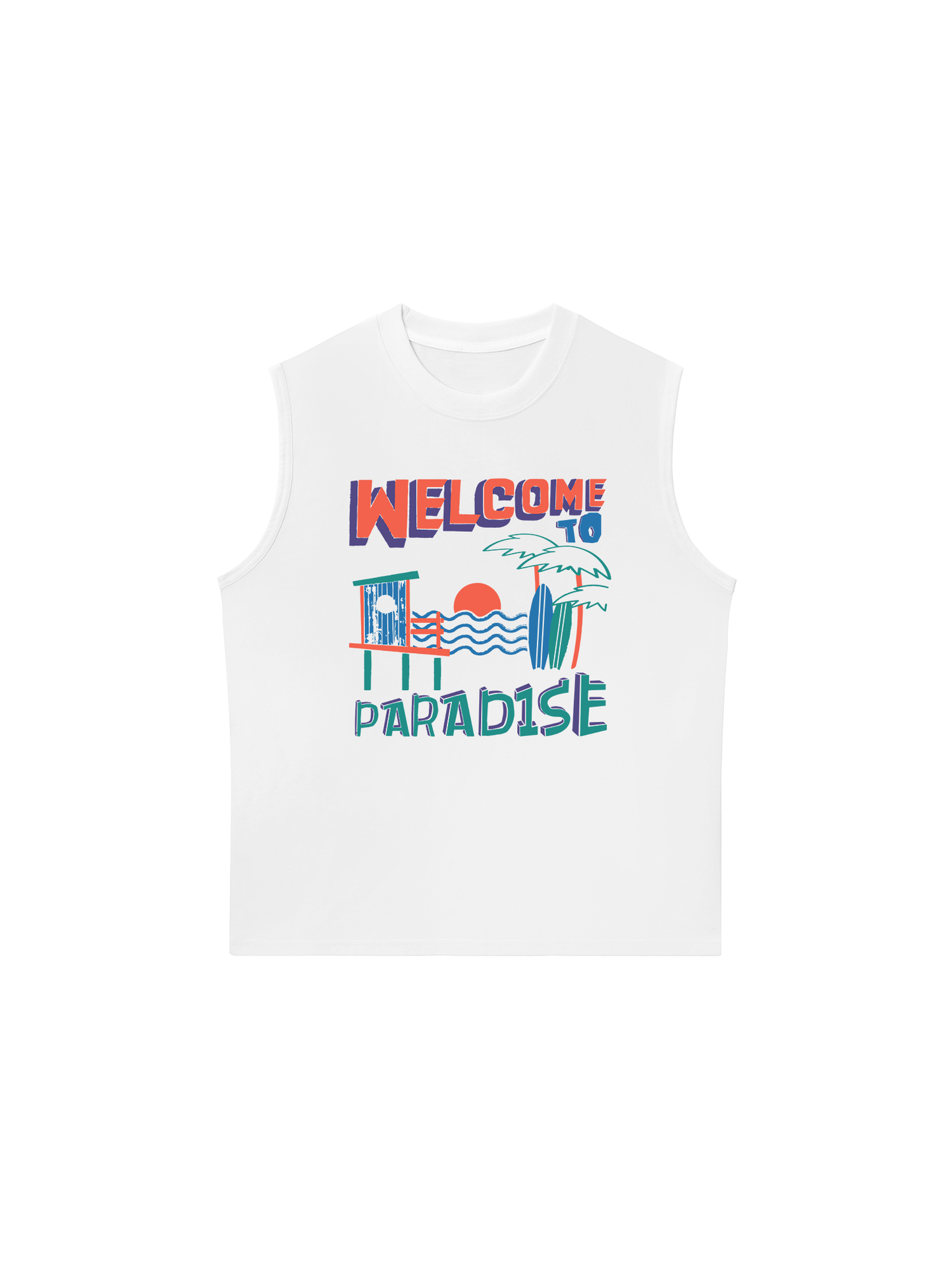 Áo Ba Lỗ Relaxed Fit Welcome To Paradise