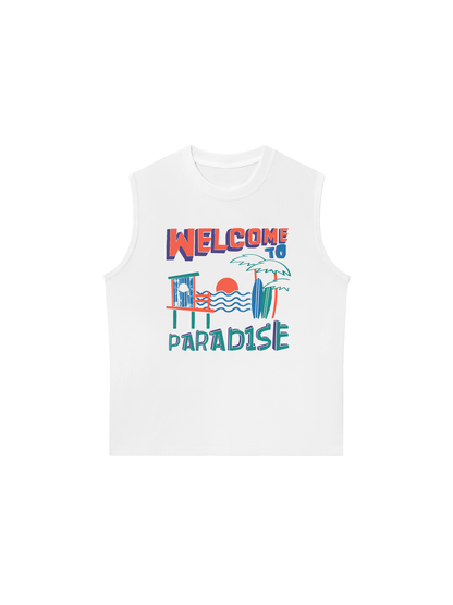Áo Ba Lỗ Relaxed Fit Welcome To Paradise