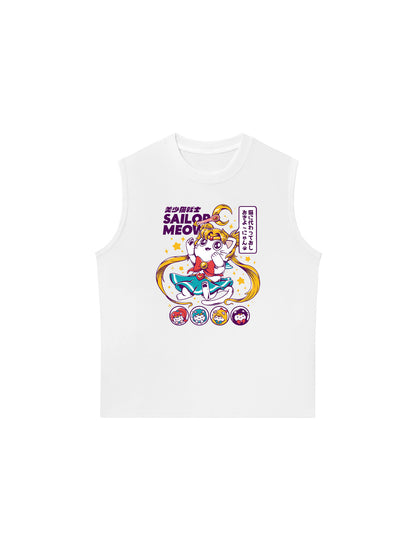 Áo Ba Lỗ Relaxed Fit Sailor Meow