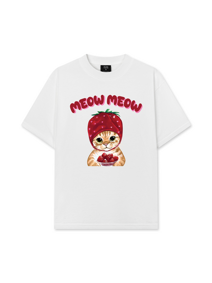 Áo Thun Relaxed Fit Meow Meow Strawberry