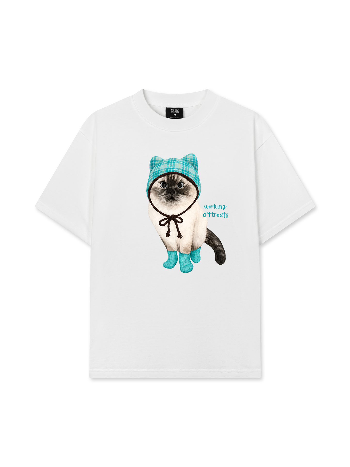 Áo Thun Relaxed Fit Working O'ttreats Blue Tiffany Meow