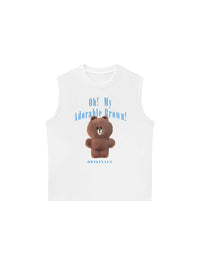 Áo Ba Lỗ Relaxed Fit Teddy Land Oh My Brown