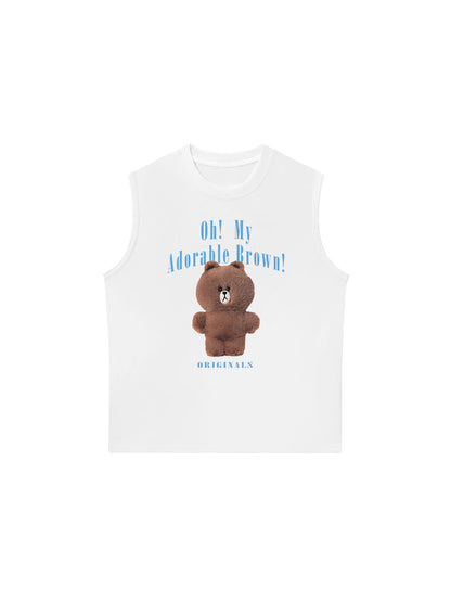 Áo Ba Lỗ Relaxed Fit Teddy Land Oh My Brown