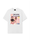Áo Thun Relaxed Fit Pink Flower Cat