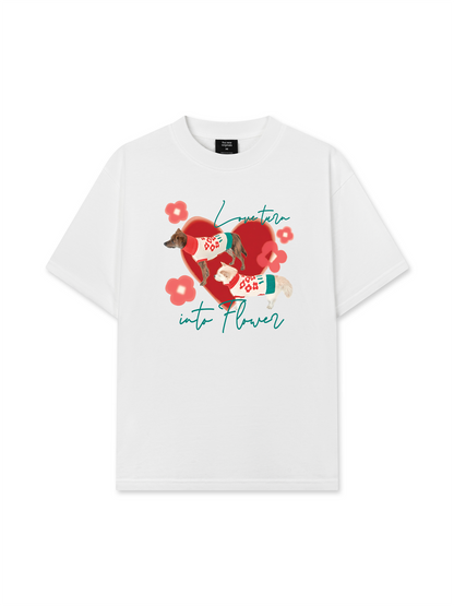 Áo Thun Relaxed Fit Animal Mood Love Turr Into Flower