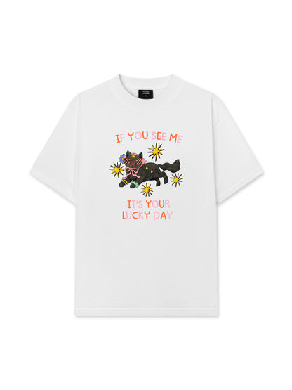 Áo Thun Relaxed Fit Lucky day cat