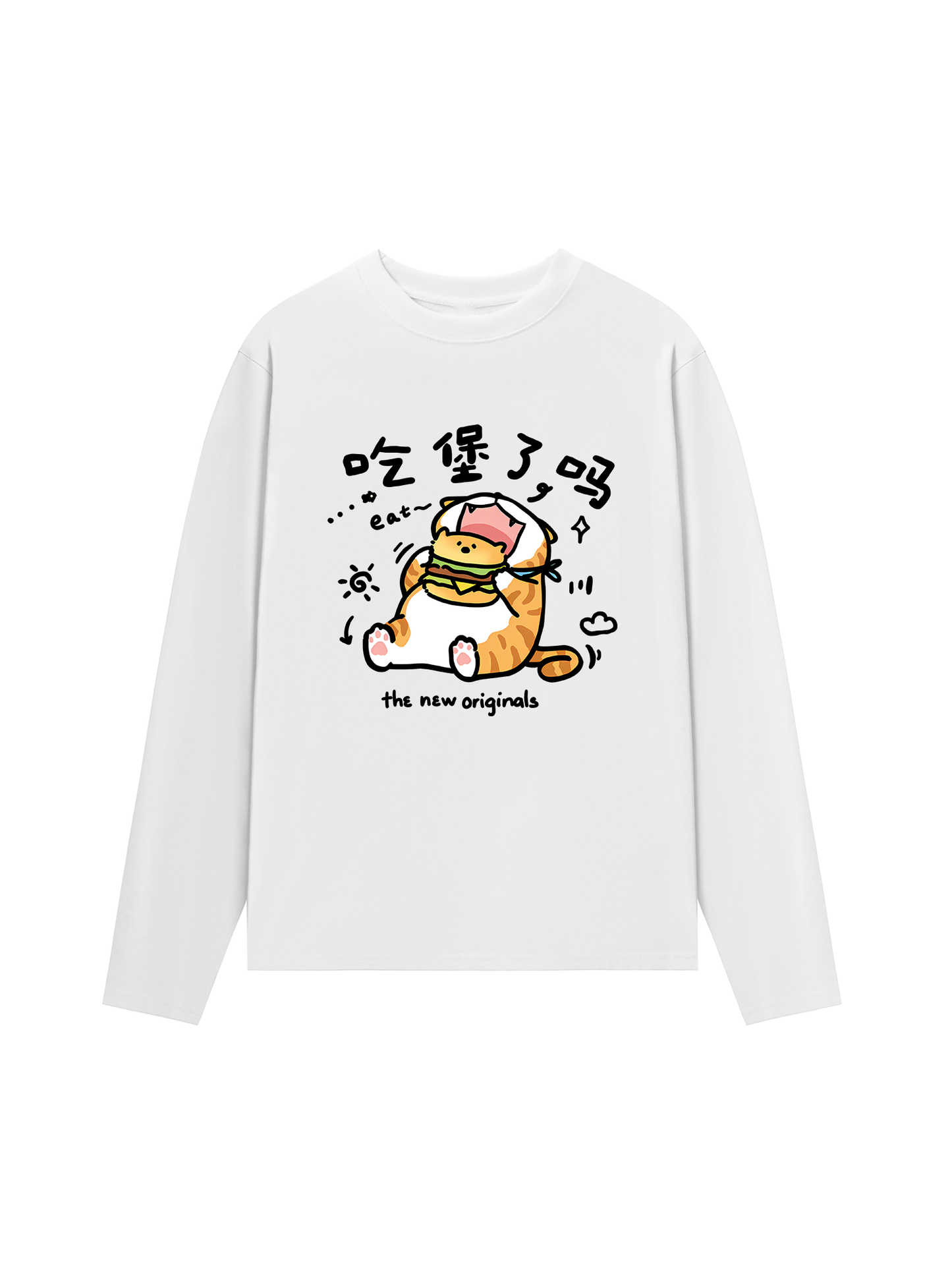 Áo Thun Dài Tay Sweet Pastry Cute Meow With Burger