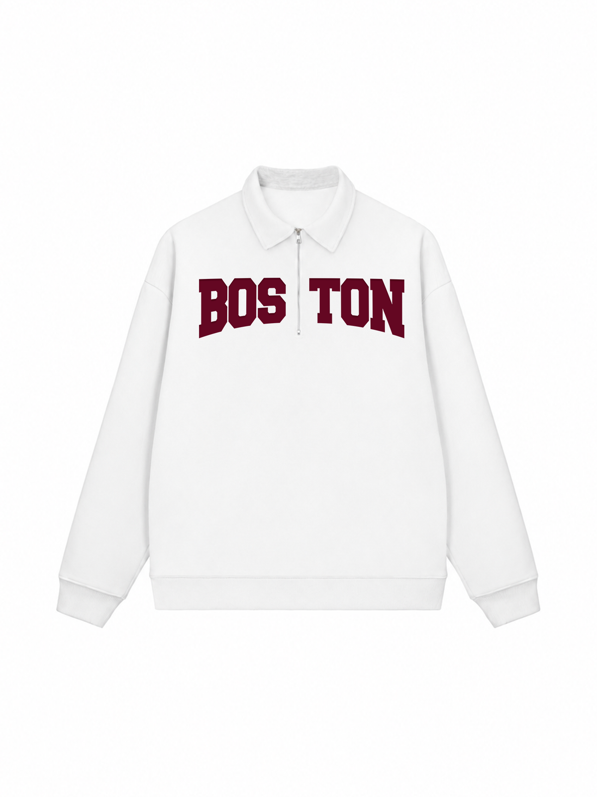 Áo Sweater Polo Nỉ Hai Da Boston Burgundy