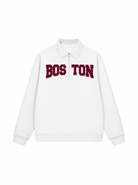 Áo Sweater Polo Nỉ Hai Da Boston Burgundy