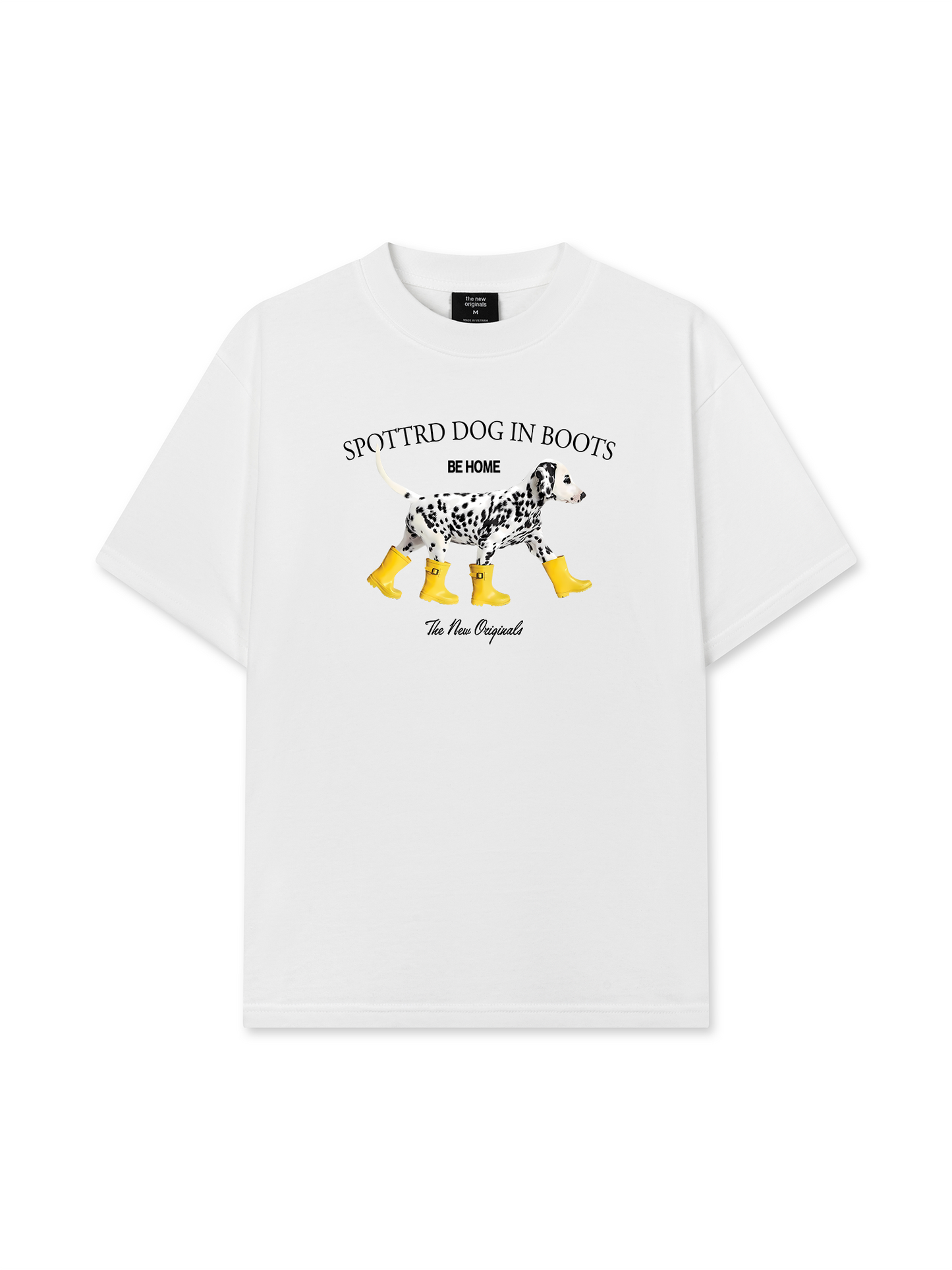 Áo Thun Relaxed Fit Animal Cute Puppy Yellow Boots