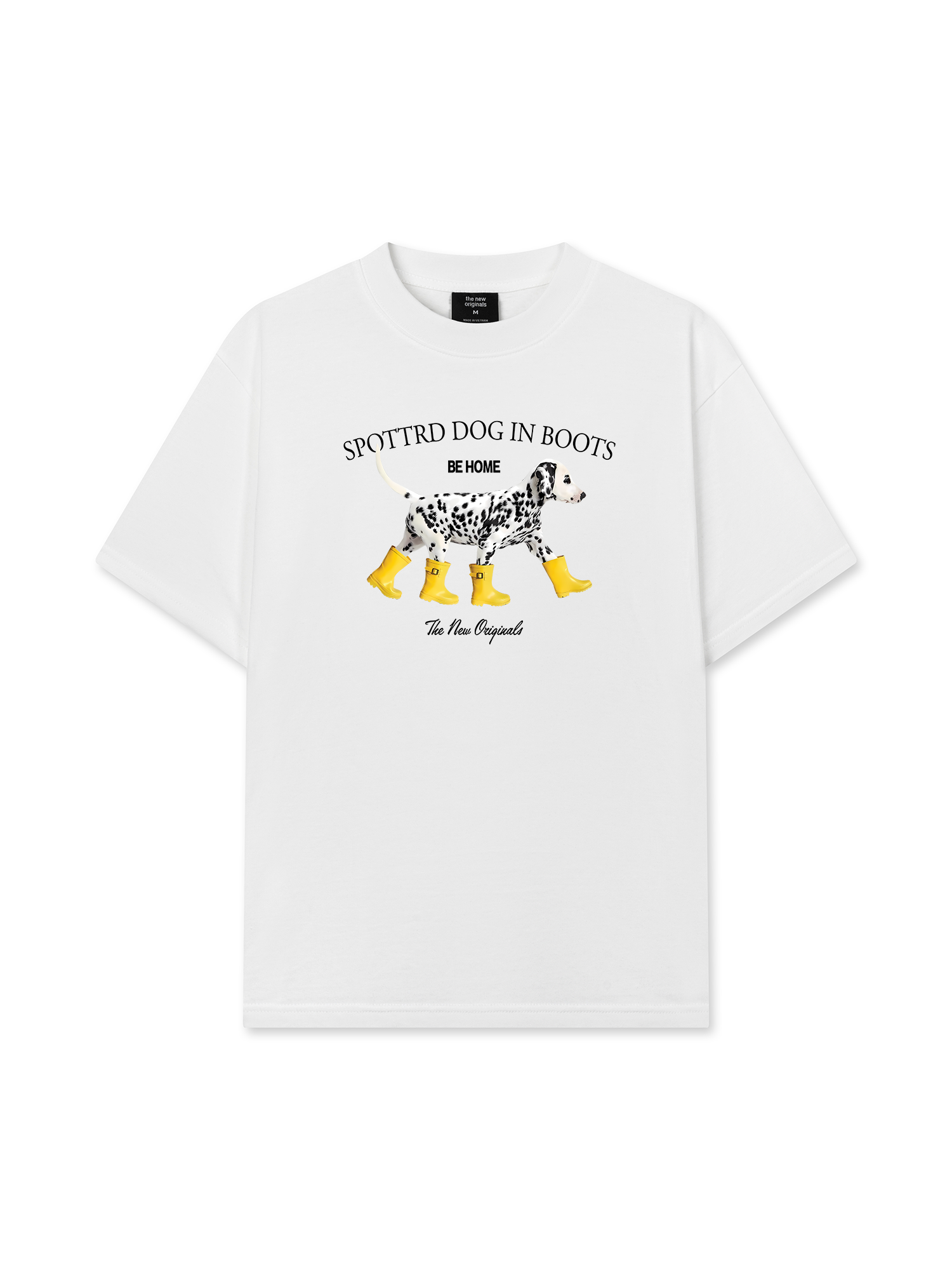 Áo Thun Relaxed Fit Animal Cute Puppy Yellow Boots
