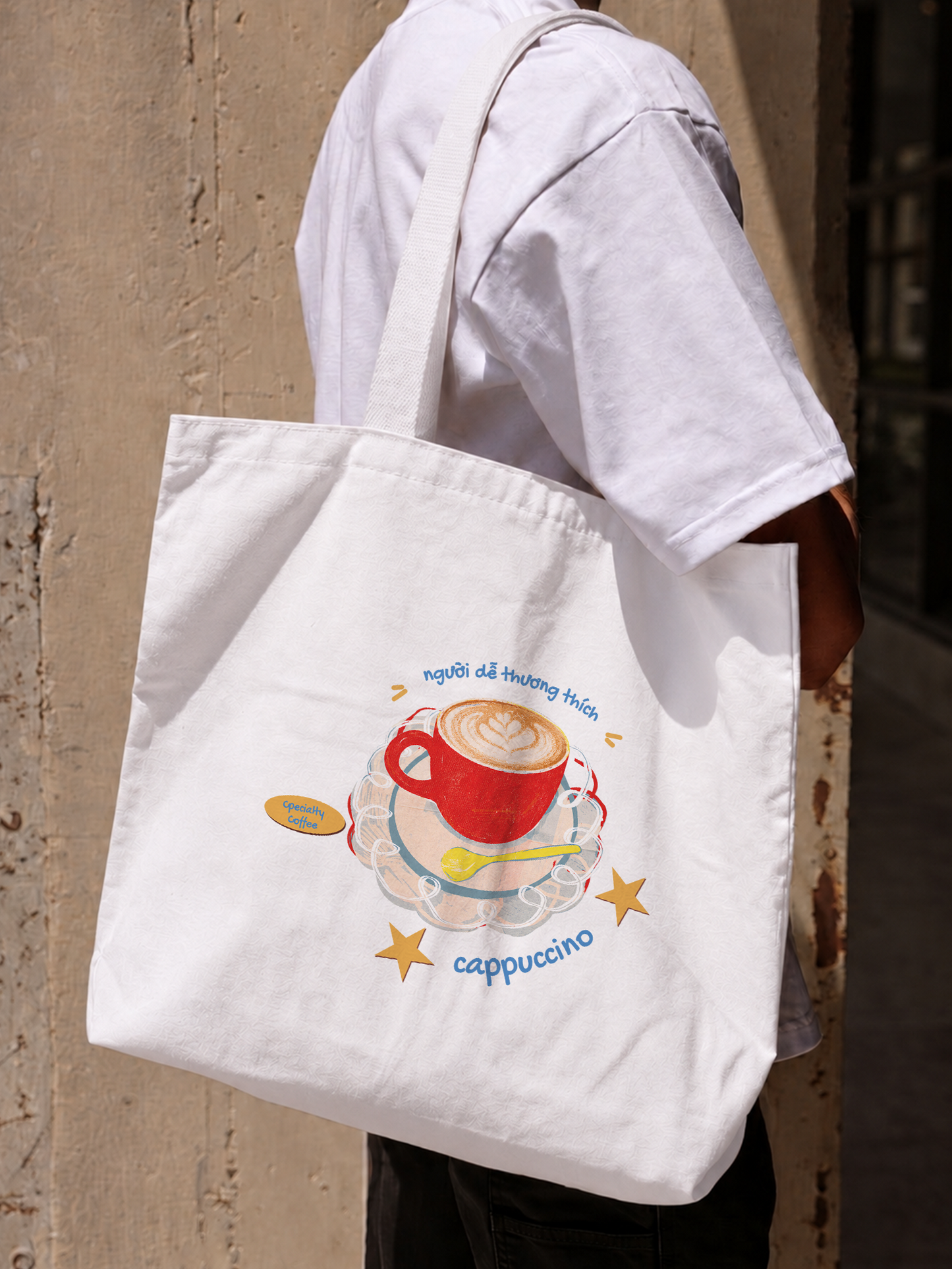 Túi Tote Người Dễ Thương Thích Cappuchino