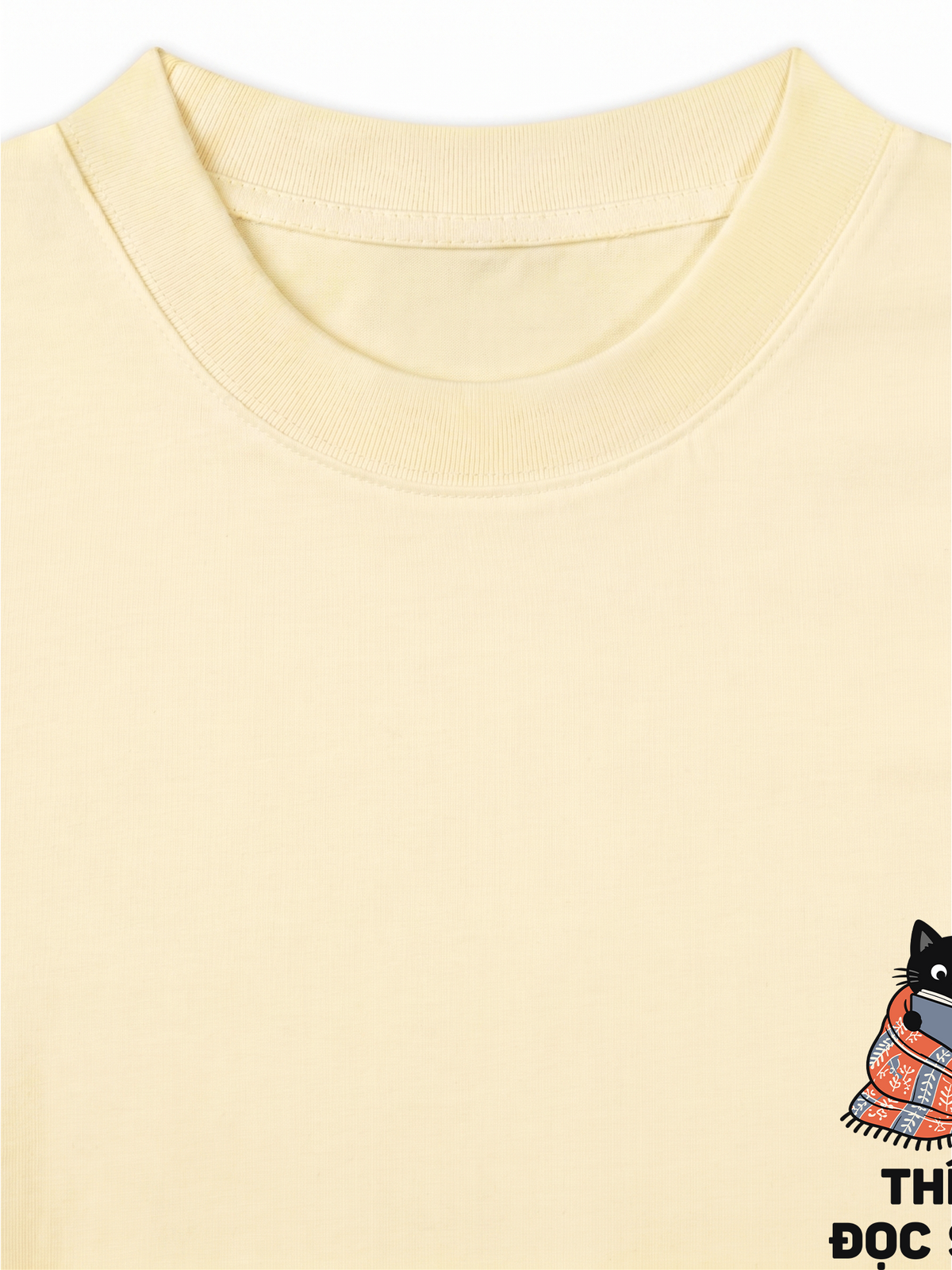 Áo Thun Relaxed Fit Thích Đọc Sách-Mèo Đen