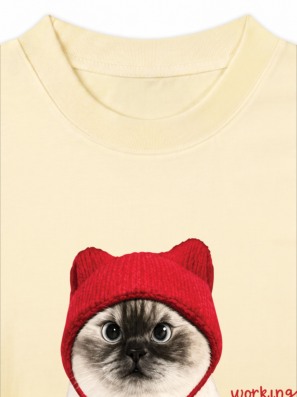 Áo Thun Relaxed Fit Working O'ttreats Red Meow